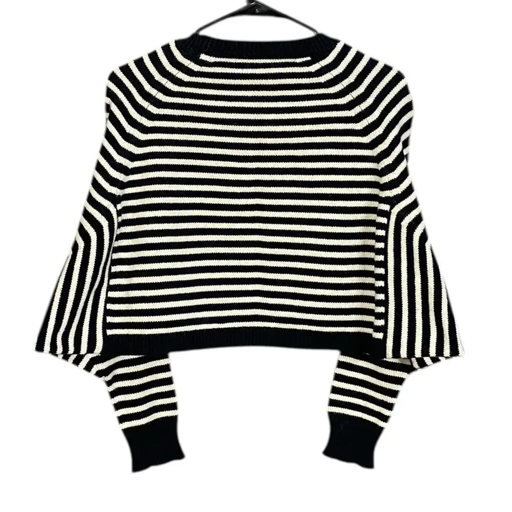 AllSaints Marcel Cropped Stripe Sweater in Women's Small - Picture 3 of 7